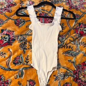 White Ruffled Women’s Bodysuit